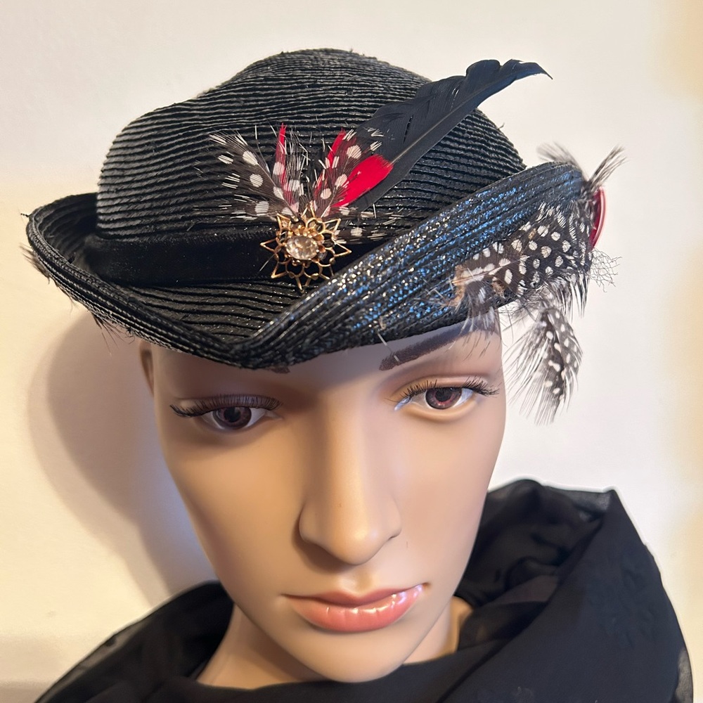 Vintage ladies black dress hat